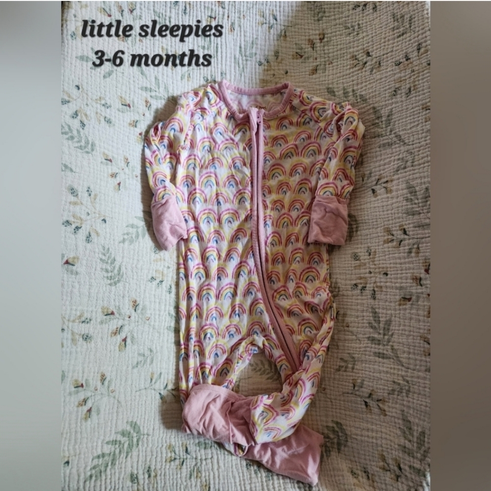Little Sleepies 3-6 Month Long Sleeve Zipper Pajamas